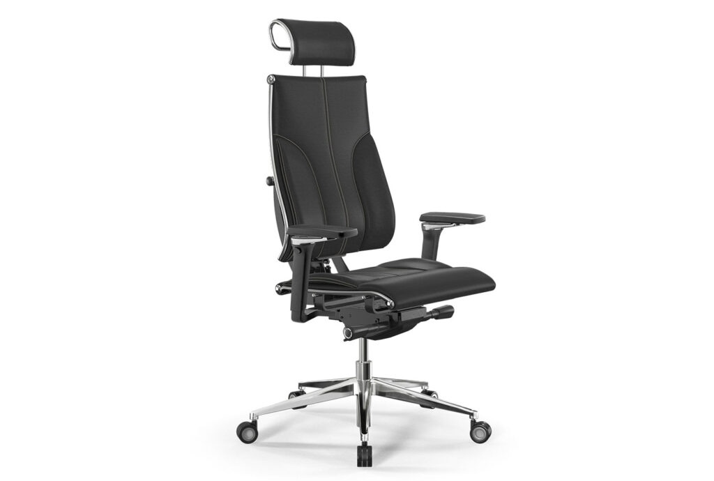 Pisarniški stol METTA Y 4DT B2-10D, PU črna+beige šivi, 5D nasloni