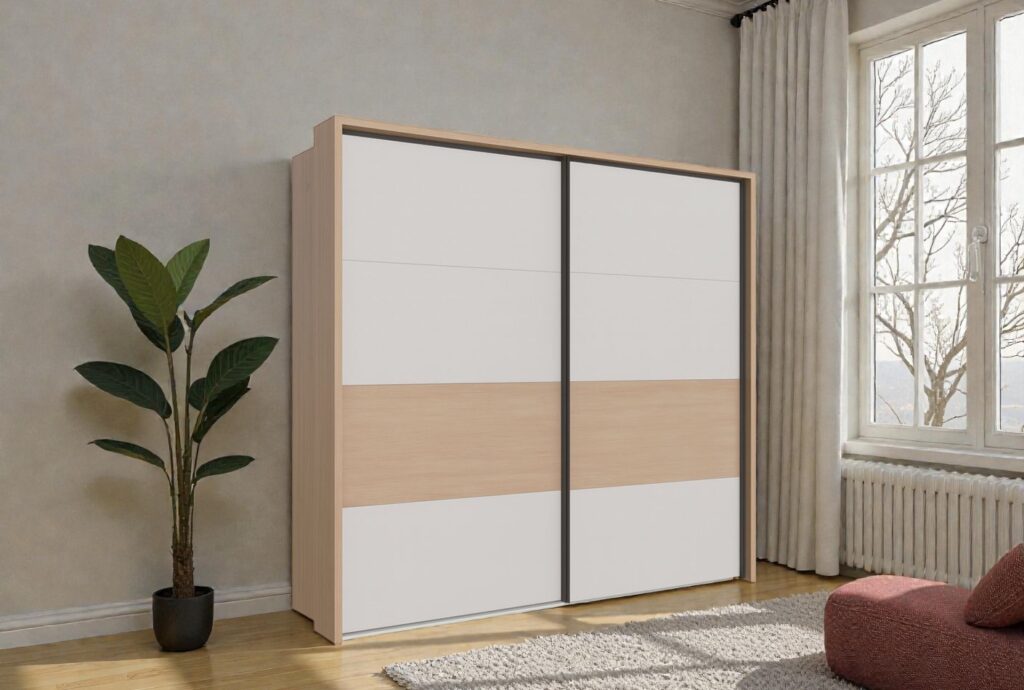 Garderobna omara RICO hrast elegant / peščena